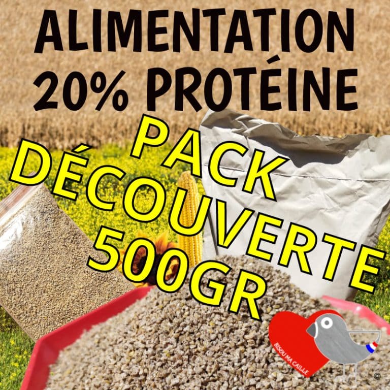 Alimentation Pondeuse Bisou ma Caille (Vrac) 20% Protéine Brut - Pack Découverte 500Gr